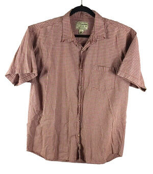 U.S. Expedition U.S.E. Mens Red Plaid Short Sleeve Shirt Size X Large Button Up